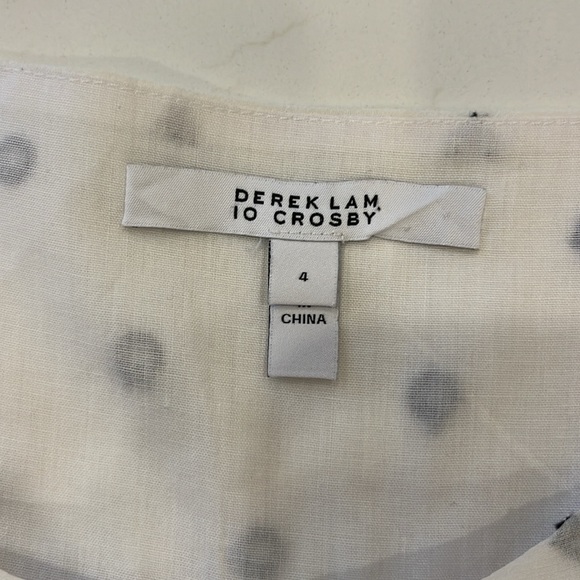 EUC 10 Crosby Derek Lam white cotton boho black embroidered empire waist dress - Picture 6 of 6